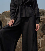 Load image into Gallery viewer, ZURI LINEN SLIT FLARED PANTS