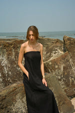 Load image into Gallery viewer, SHELBY LINEN STRAPLESS MAXI DRESS