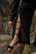 Load image into Gallery viewer, ZURI LINEN SLIT FLARED PANTS