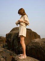 Load image into Gallery viewer, MARGOT WHEAT SET (SHIRT -SHORTS)