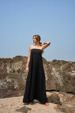 Load image into Gallery viewer, SHELBY LINEN STRAPLESS MAXI DRESS
