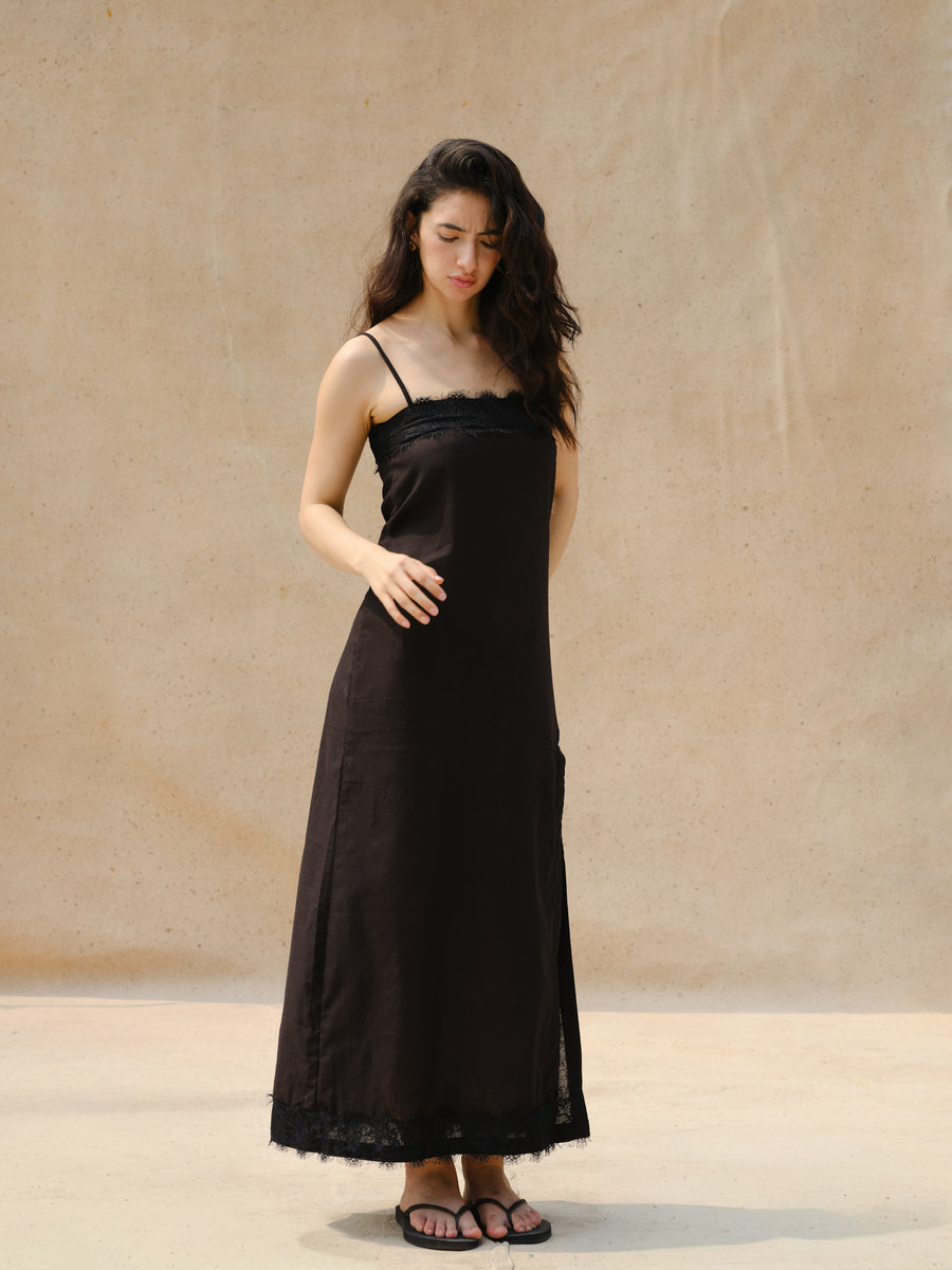 ALBA LINEN LACE DRESS