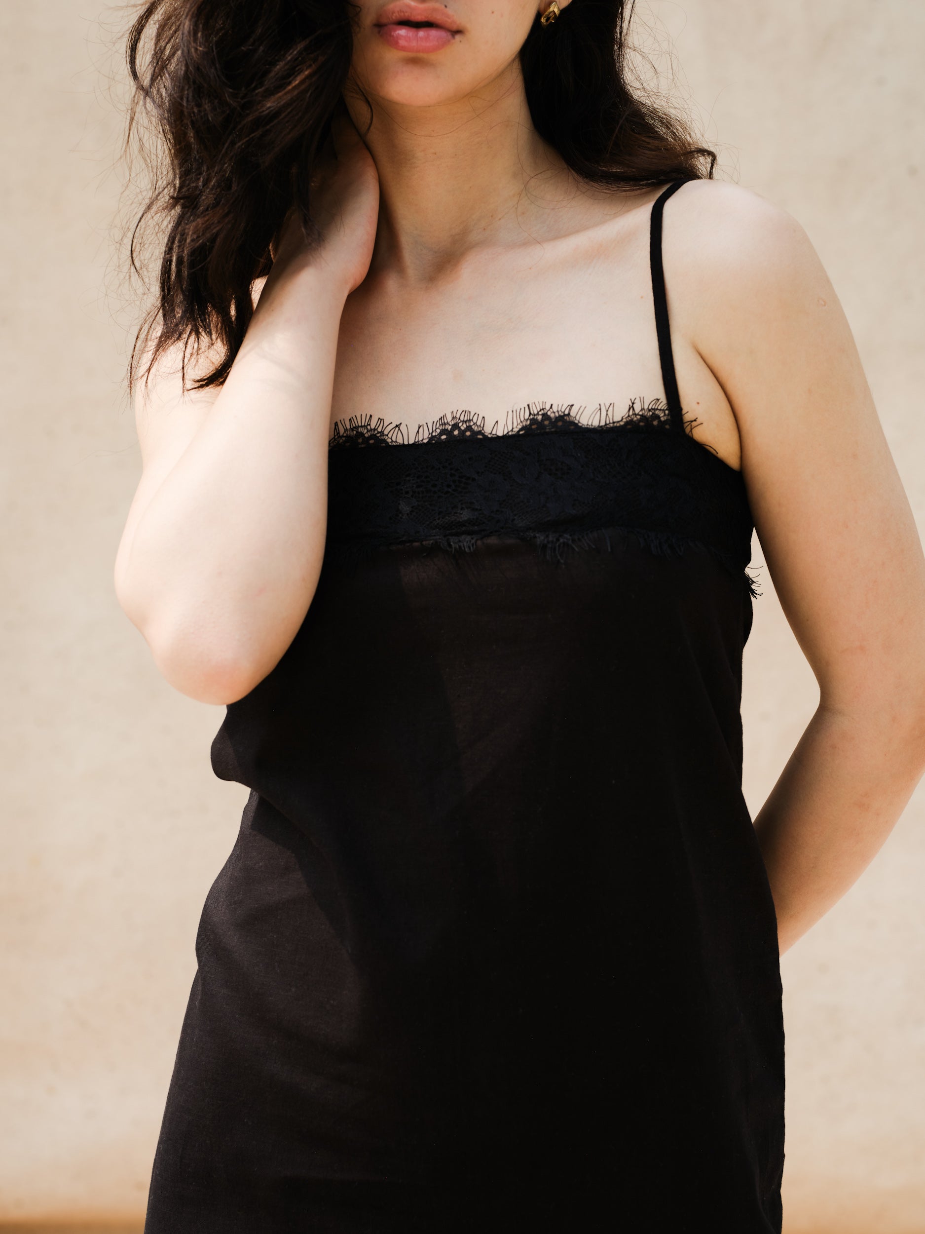 ALBA LINEN LACE DRESS