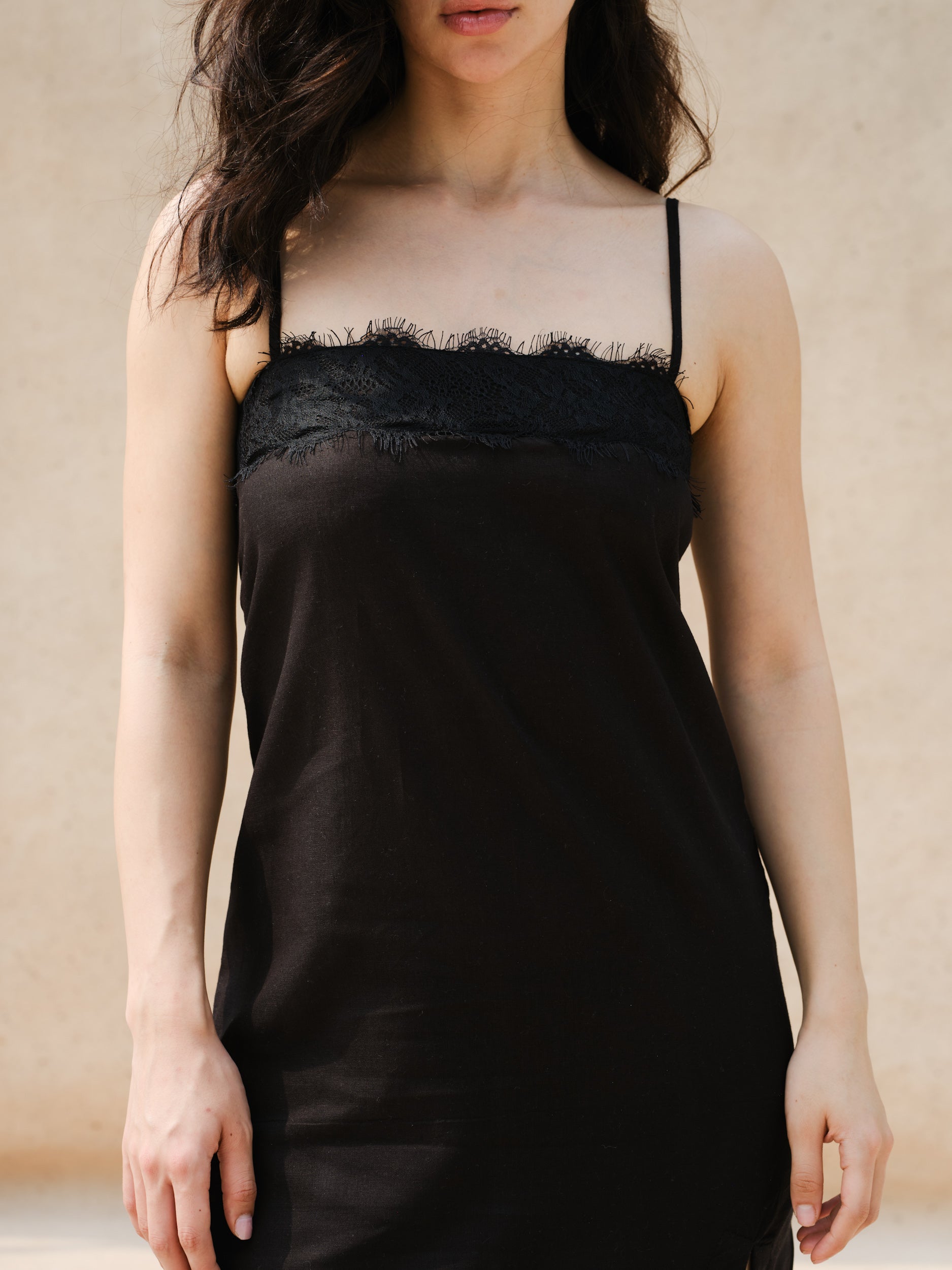 ALBA LINEN LACE DRESS