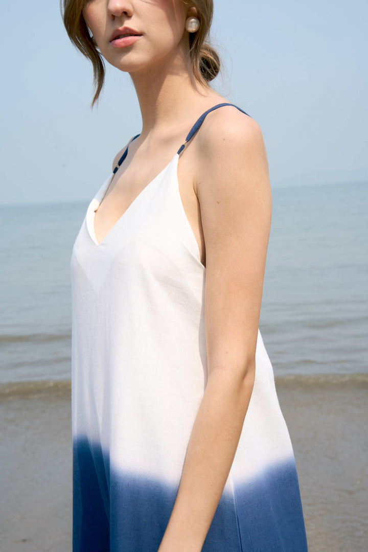 NORAH BLUE OMBRE SLIP DRESS