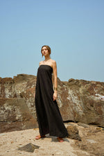 Load image into Gallery viewer, SHELBY LINEN STRAPLESS MAXI DRESS
