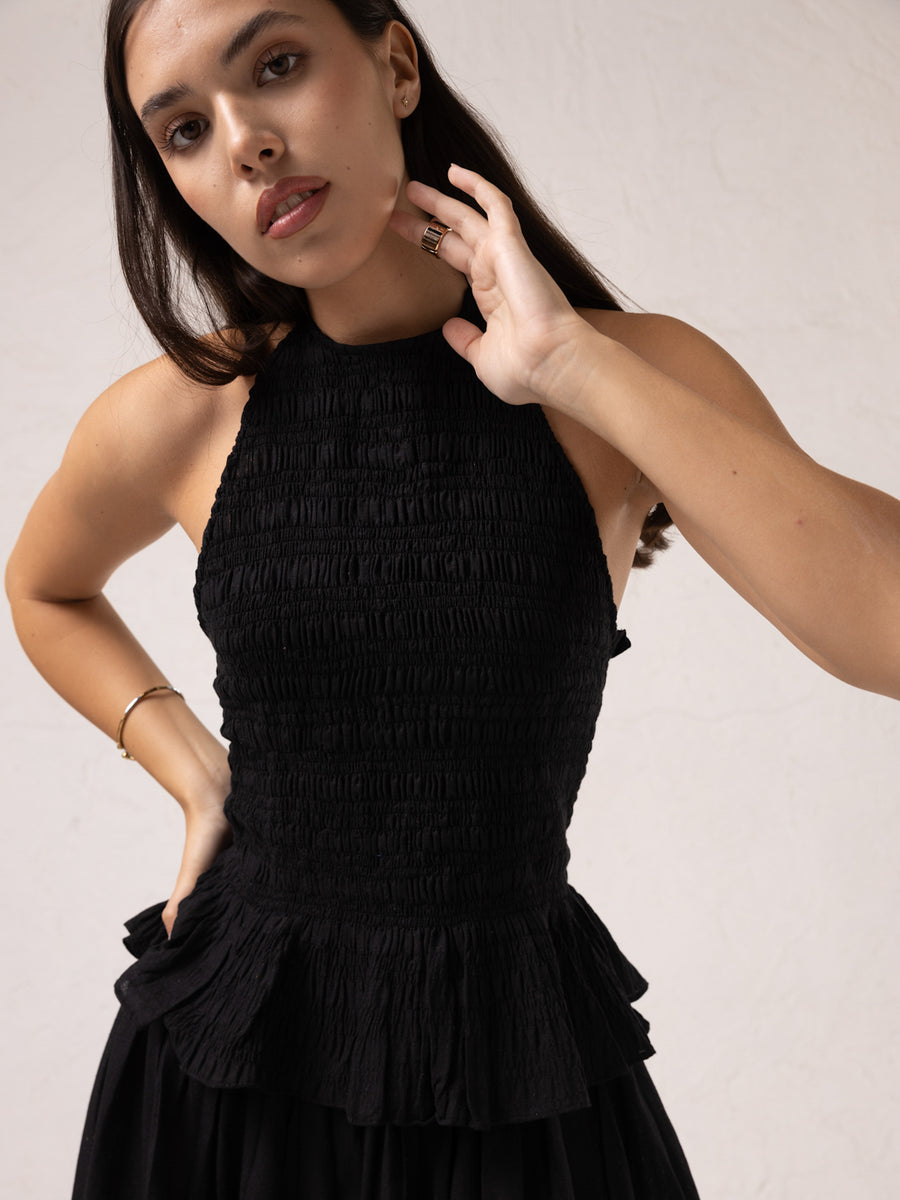 ANGELA SMOCKED TOP
