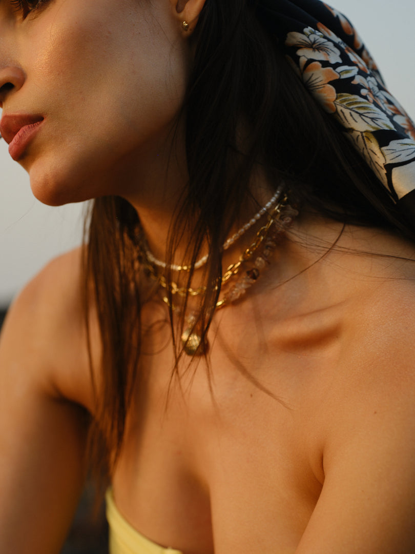Solmare Quartz Pearl Layer Choker