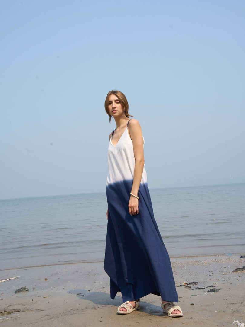 NORAH BLUE OMBRE SLIP DRESS