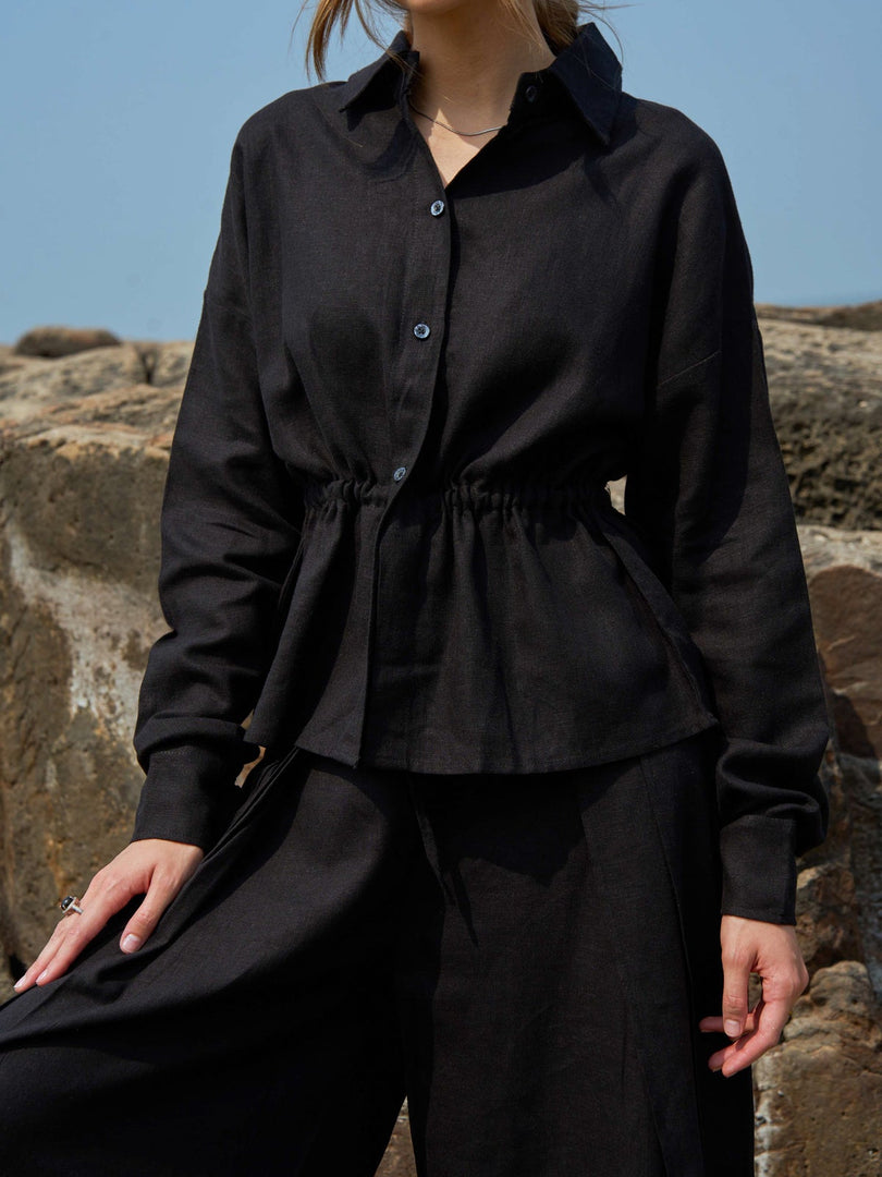 ZURI LINEN TIE SHIRT