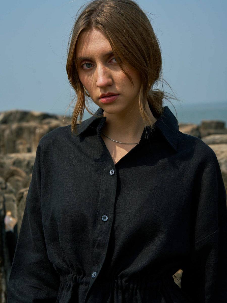ZURI LINEN TIE SHIRT