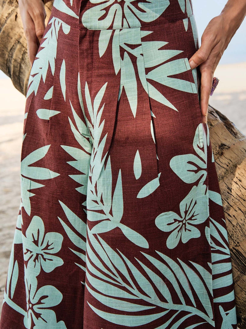 PALM  TOP AND PANT SET