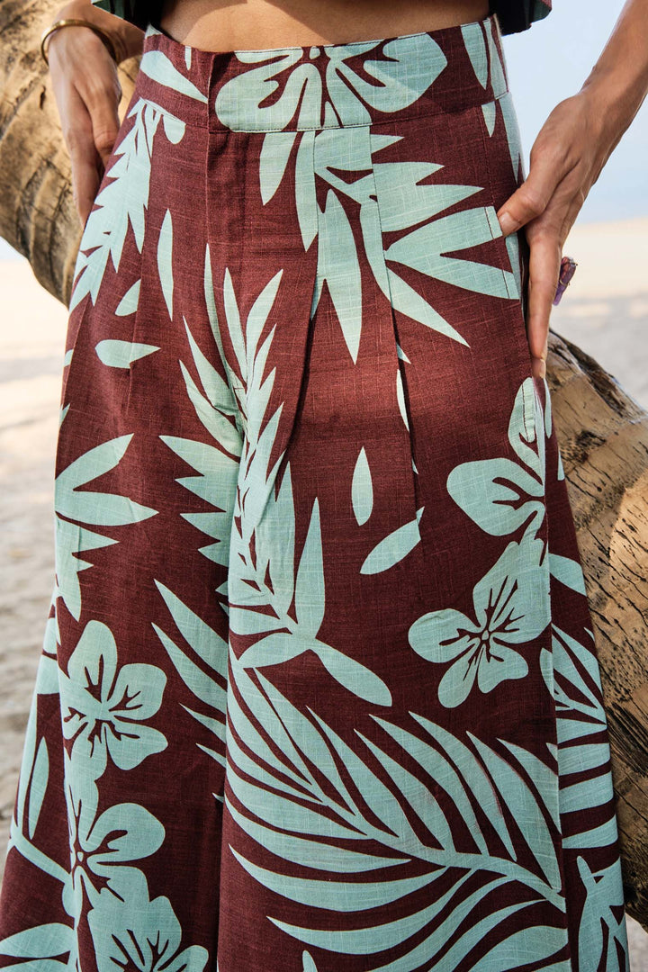 PALM  TOP AND PANT SET